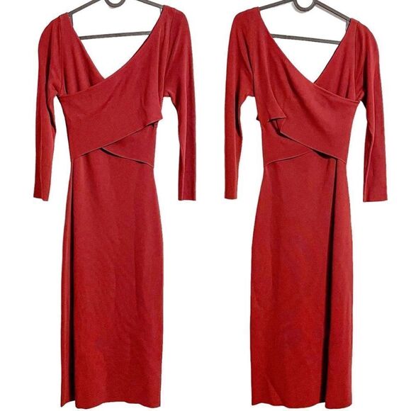 Theory Daverin Lustrate Sheath Dress in Burgundy S - Picture 6 of 9